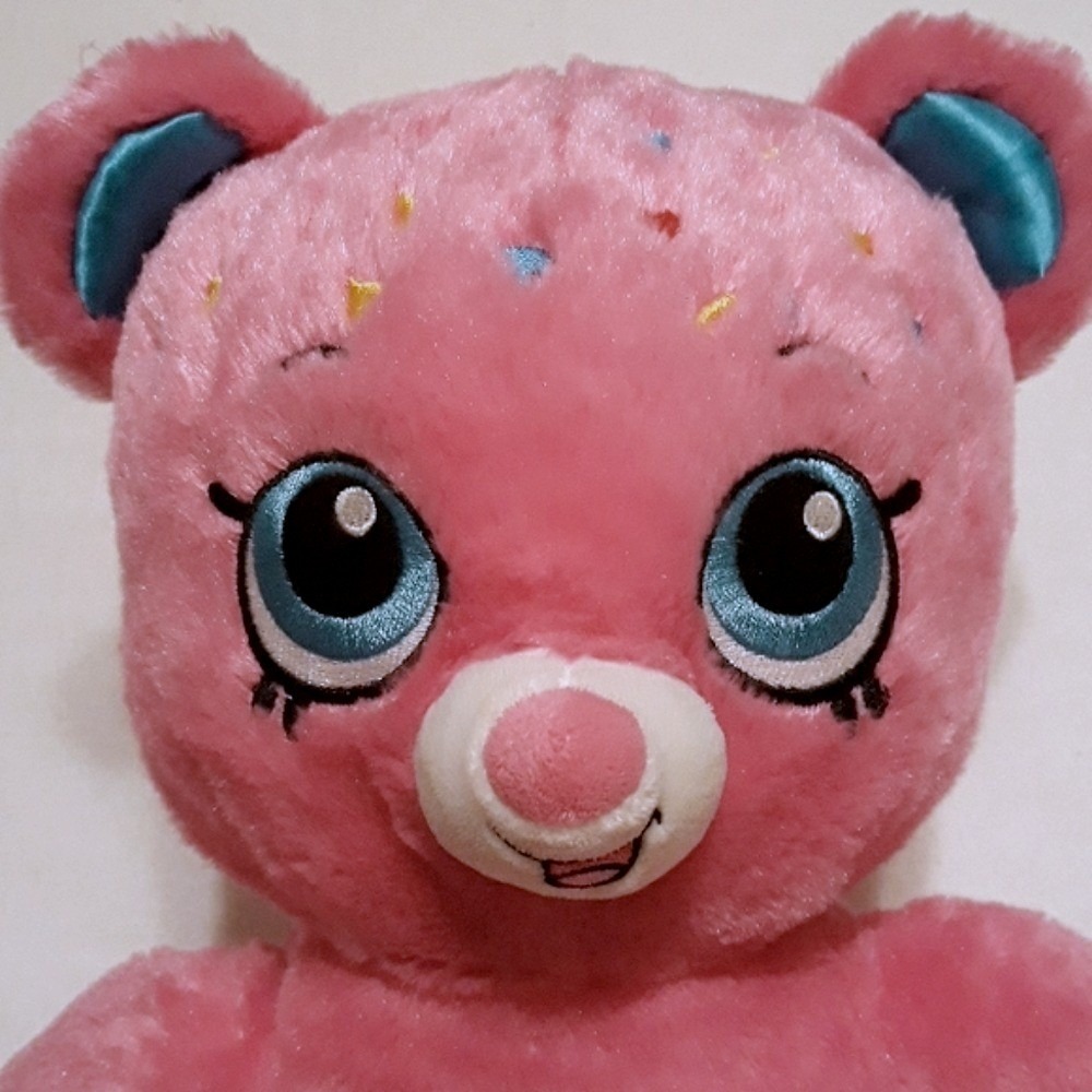Build-A-Bear x Shopkins D'Lish Bear Pink Plush Stuffed Animal Blue Eyes - Picture 2 of 11
